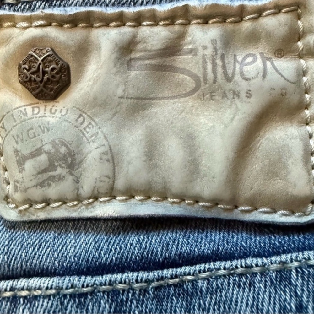 SILVER JEANS 🖤 Suki Mid Capri Jeans ✨ Size 31 Mid Rise Straight Leg - Picture 6 of 12